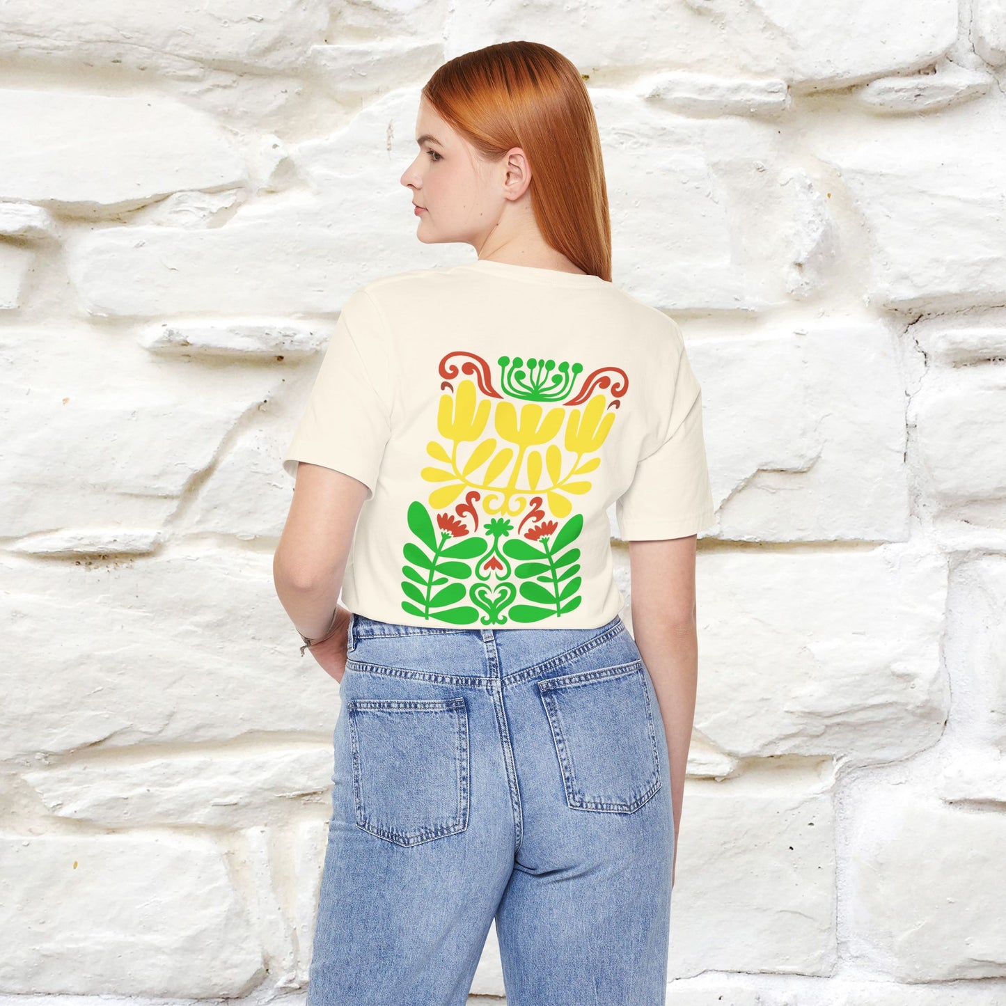 ''Floral Abstract'' Cat T-Shirt Front and Back Design | Nunu&Miao Studio