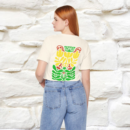 ''Floral Abstract'' Cat T-Shirt Front and Back Design | Nunu&Miao Studio