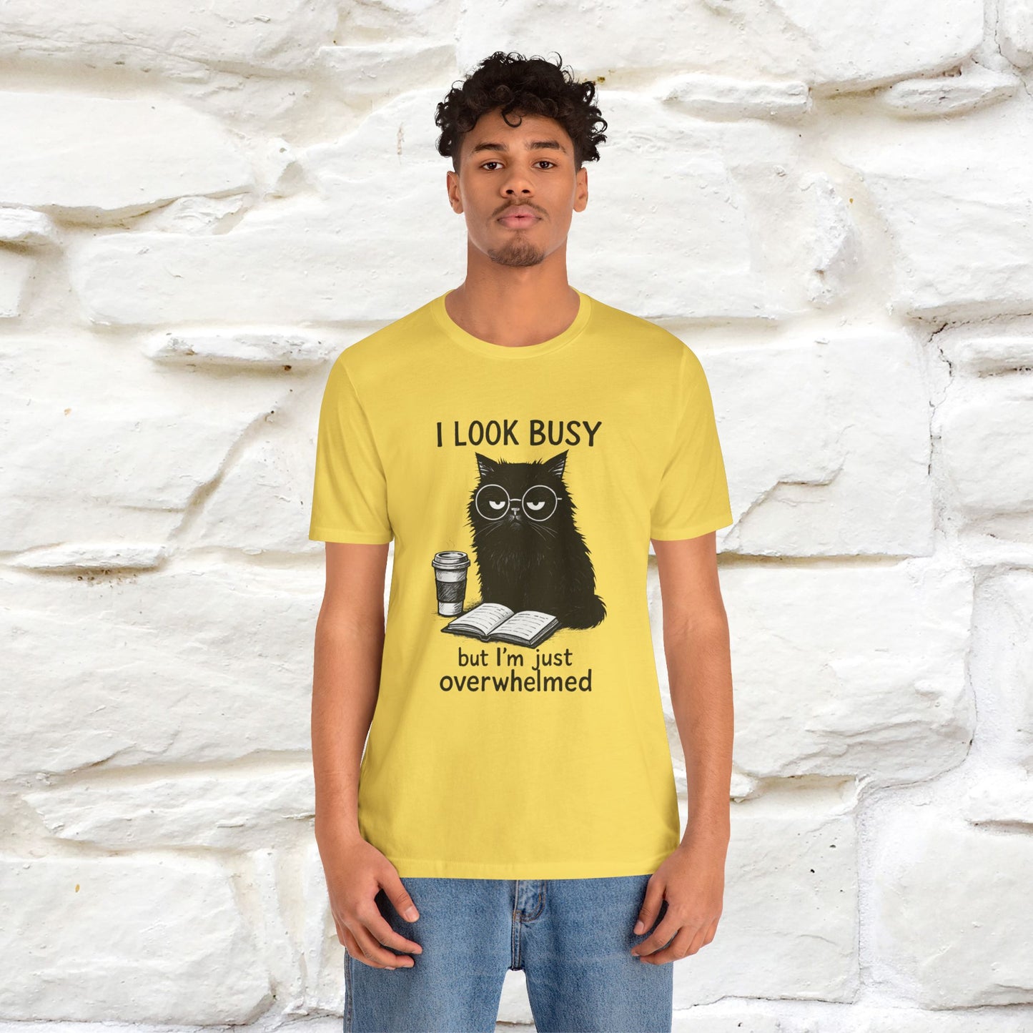 "I Look Busy But I'm Just Overwhelmed" |Cat T-Shirt | Nunu&Miao Studio