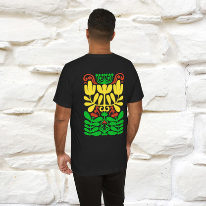 ''Floral Abstract'' Cat T-Shirt Front and Back Design | Nunu&Miao Studio