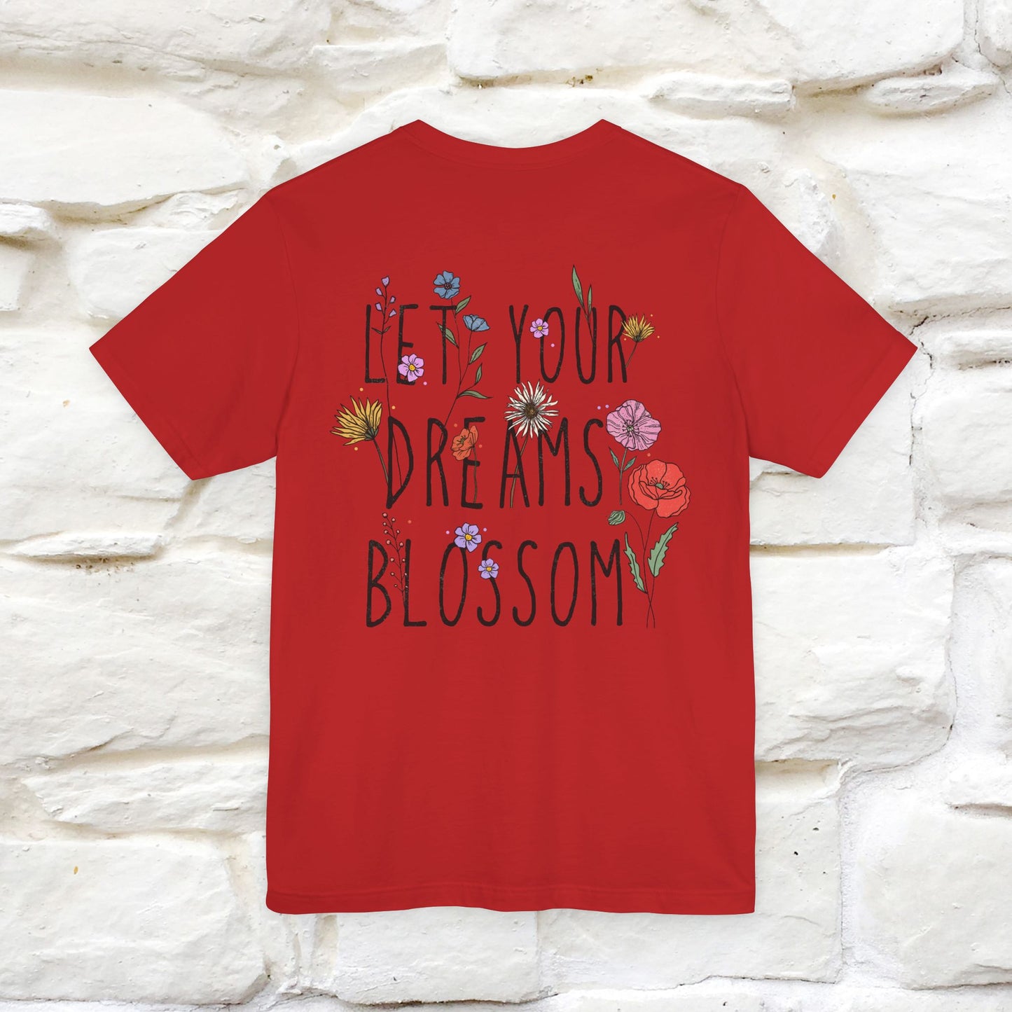 "Let Your Dreams Blossom'' Cat T-Shirt Front and Back Design | Nunu&Miao Studio
