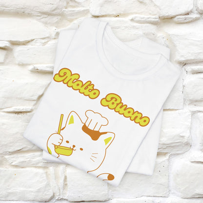 “Molto Buono Cat T-Shirt | Italian-Inspired Cat Shirt for Men & Women | 100% Cotton”