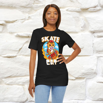 "Skate Cat" Cat T-shirt for Men & Women | 100% Cotton