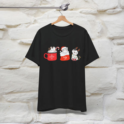 Sweet Cute Christmas Cat T-Shirt | Adorable Holiday Cat Shirt for Men & Women | 100% Cotton*