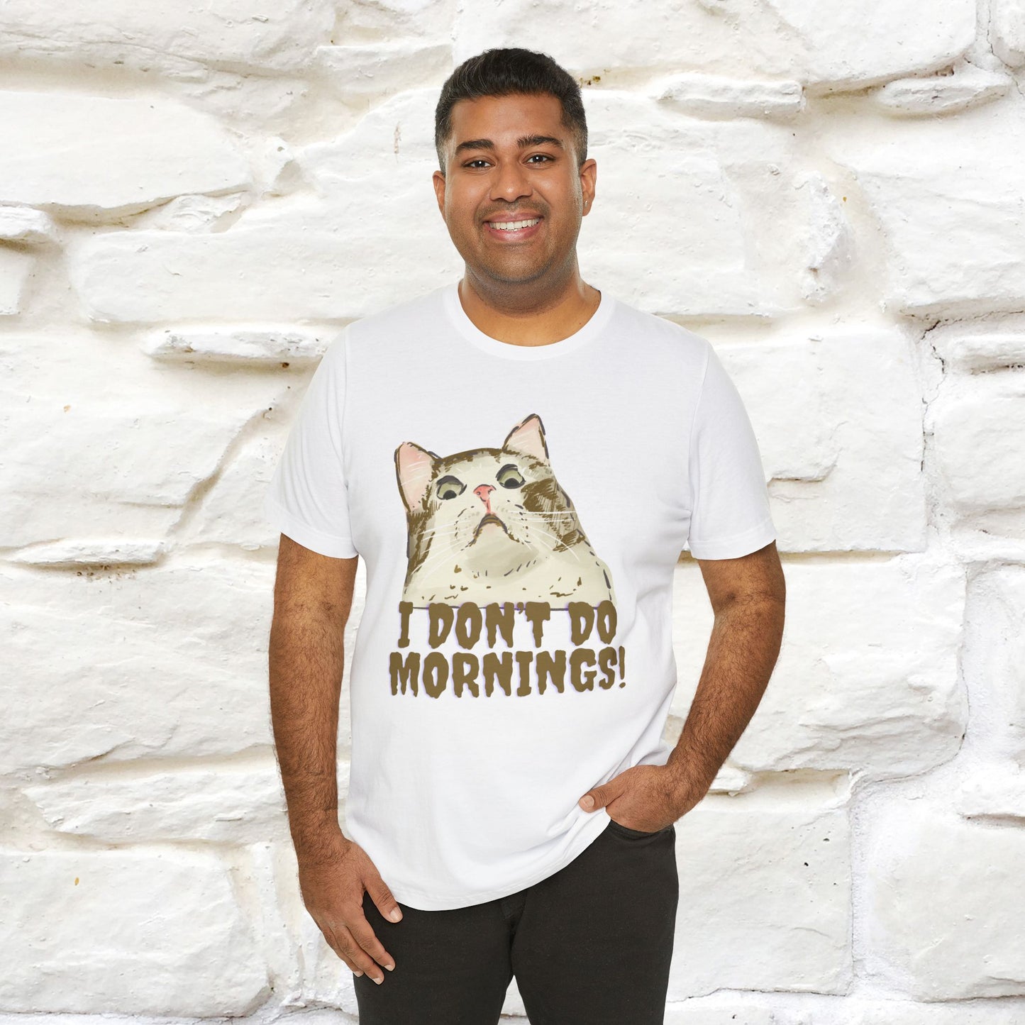 ''I Don't Do Mornings''  Cat T-shirt | Cat T-Shirt | Nunu&Miao Studio - Nunu&Miao Studio