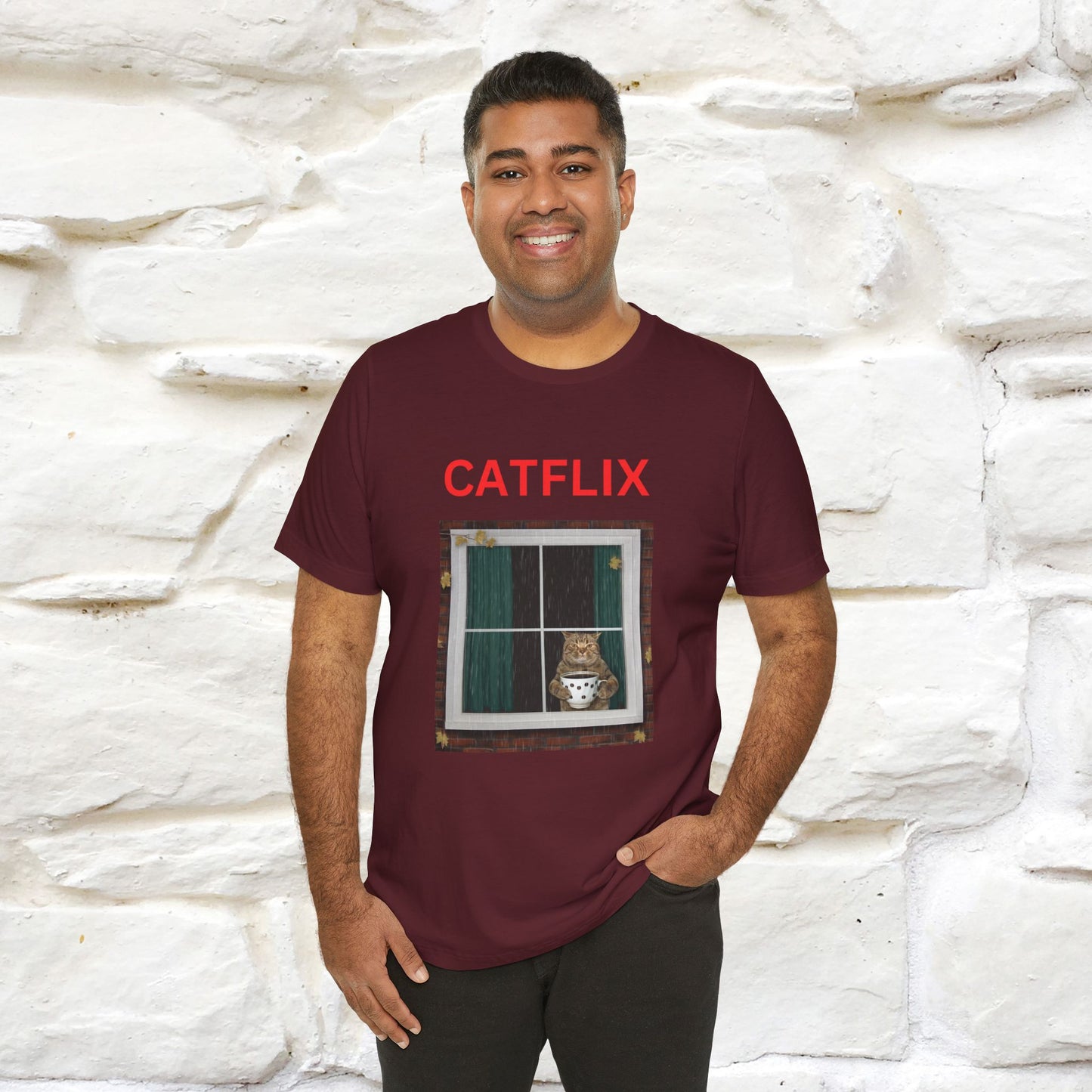 "Catflix" Cat T-shirt for Men & Women| 100% Cotton* 🐾