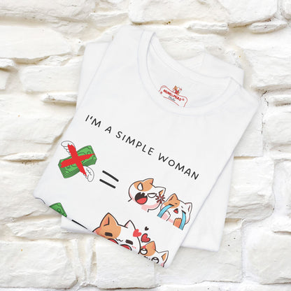 "I'm A Simple Woman" Funny Cat T-shirt for Women | 100% Cotton* 🐾