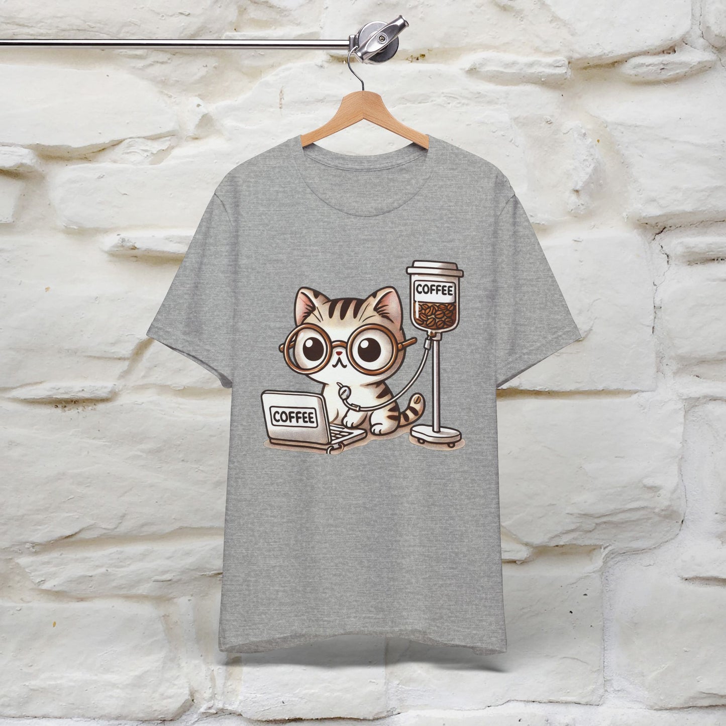 "Coffee Runs Through My Veins" Cat T-shirt for Men & Women | 100% Cotton* | Cat Lover Tee