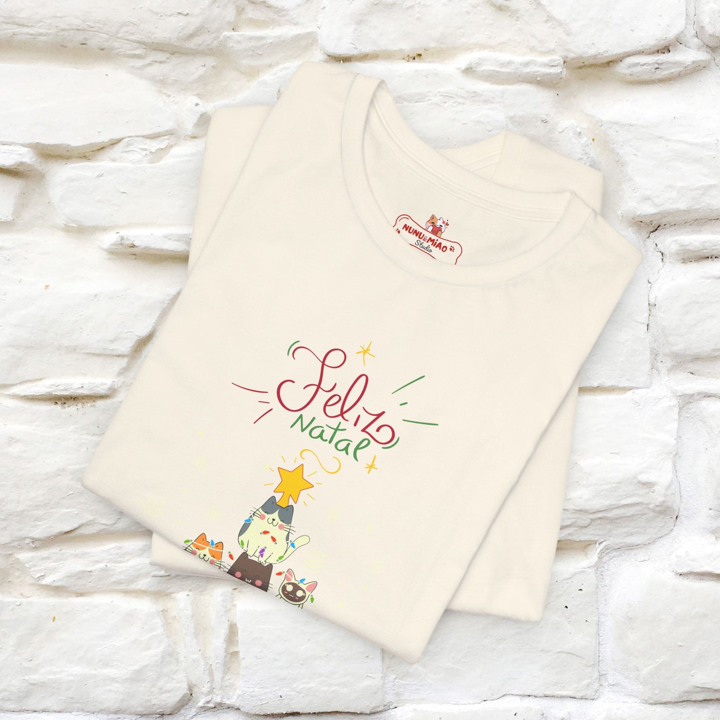 "Feliz Natal" Cat T-shirt for Men & Women | 100% Cotton* 🐾 | Festive Holiday Tee