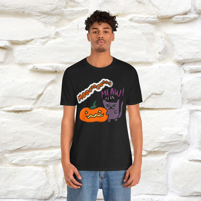 ''Mooooo Meaw'' Halloween Unisex Cat T-shirt 100% Cotton*