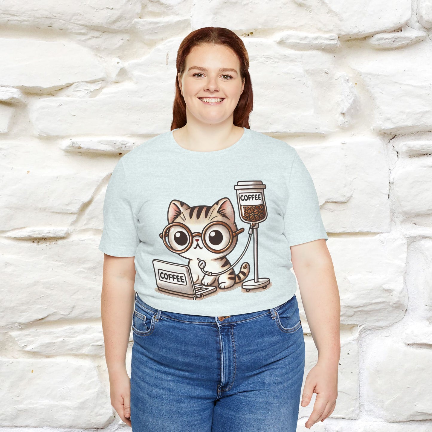 "Coffee Runs Through My Veins" Cat T-shirt for Men & Women | 100% Cotton* | Cat Lover Tee