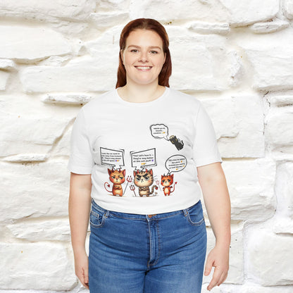 "Humans Are Way Ahead In The Evil Game! 😈😼" Cat  T-shirt |Nunu&Miao Studio - Nunu&Miao Studio