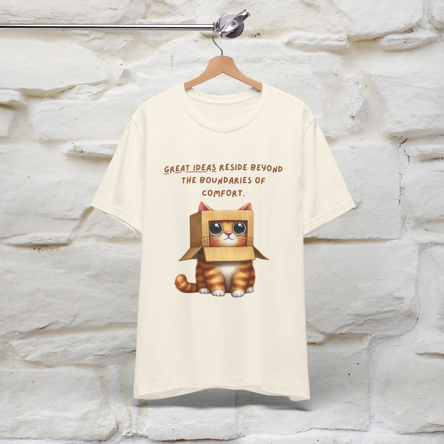 "Great Ideas Reside Beyond Boundaries of Comfort" Cat T-shirt for Men and women  | 100% Cotton*