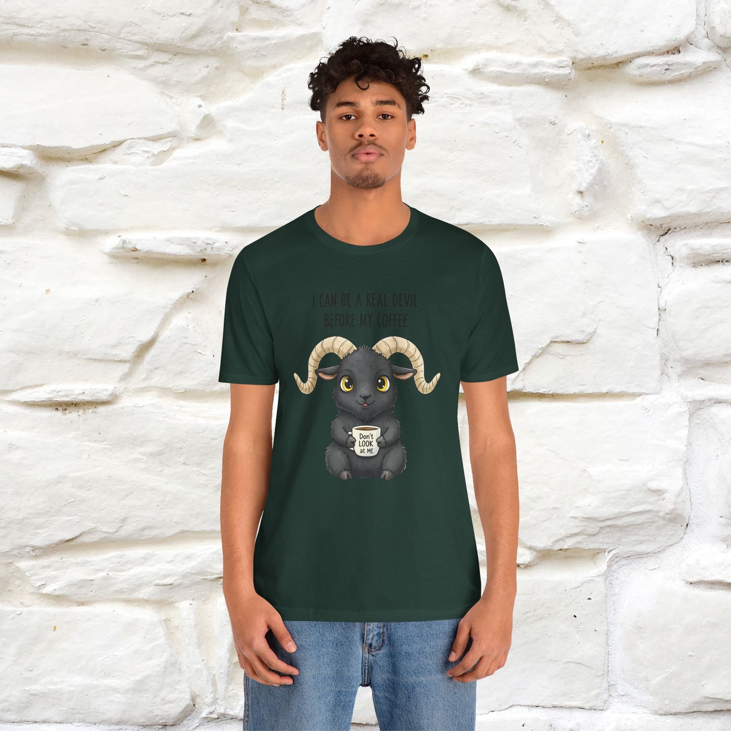 "I Can Be a Real Devil Before My Coffe" Funny T-shirt |Nunu&Miao Studio