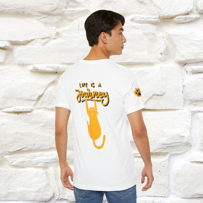 "Life Is A Journey'' Cat T-Shirt | Front & Back Design | Nunu&Miao Studio