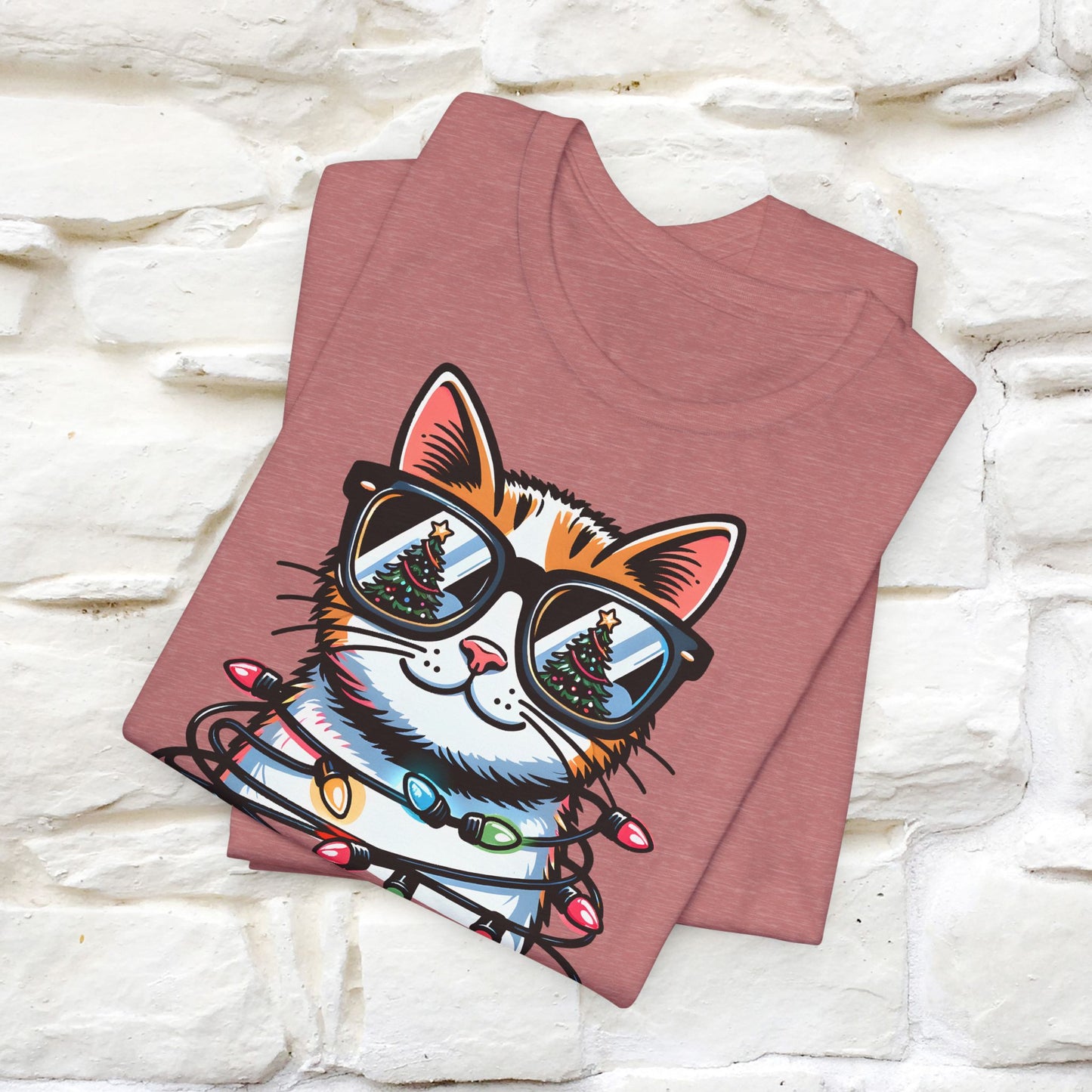 Meowy Christmas T-Shirt | Festive Cat Christmas Shirt for Men & Women | 100% Cotton