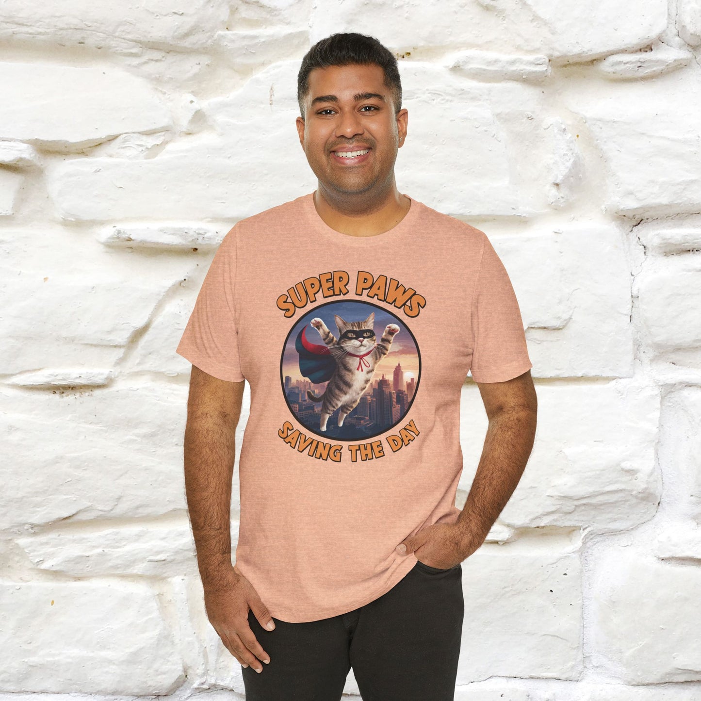 "Super Paws Saving The Day" Cat T-Shirt for Men & Women | 100% Cotton*