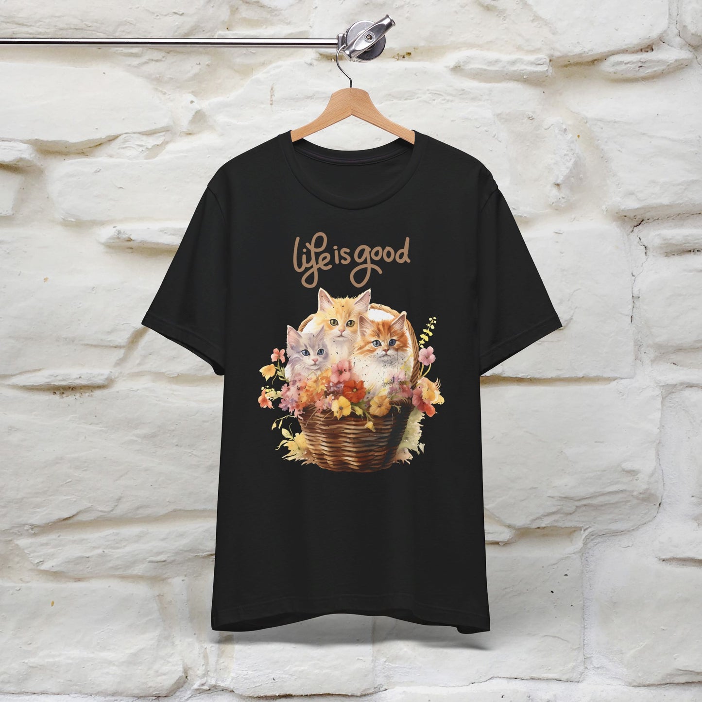 "Blossom Basket Kitten" T-shirt for Women 100% Cotton* - Nunu&Miao Studio