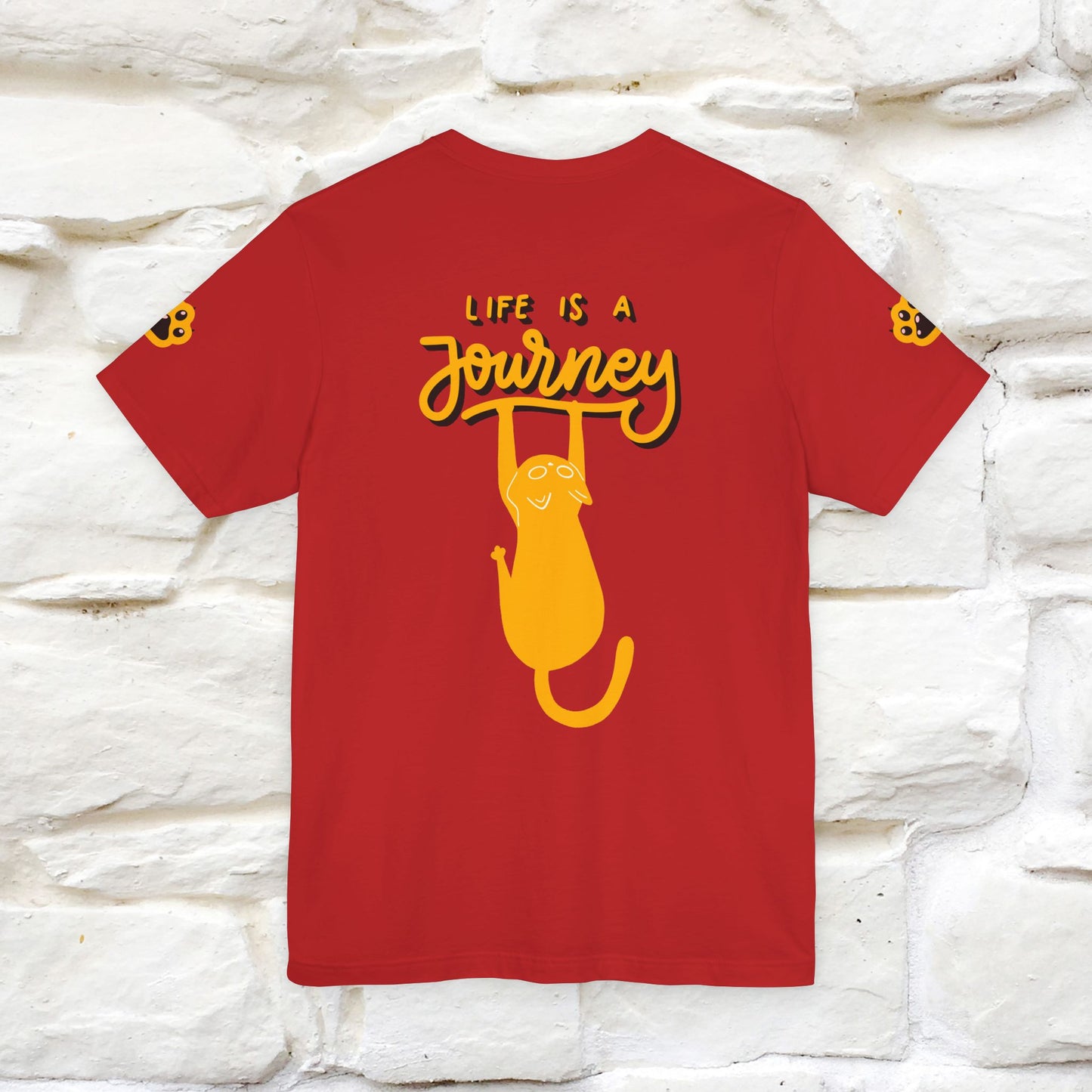 "Life Is A Journey'' Cat T-Shirt | Front & Back Design | Nunu&Miao Studio
