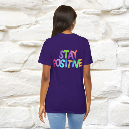"Stay Positive'' Cat T-Shirt | Front & Back Design | Nunu&Miao Studio