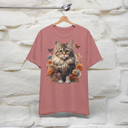 ''Floral Feline Fantasy'' Cat T-shirt for Women 100% Cotton*