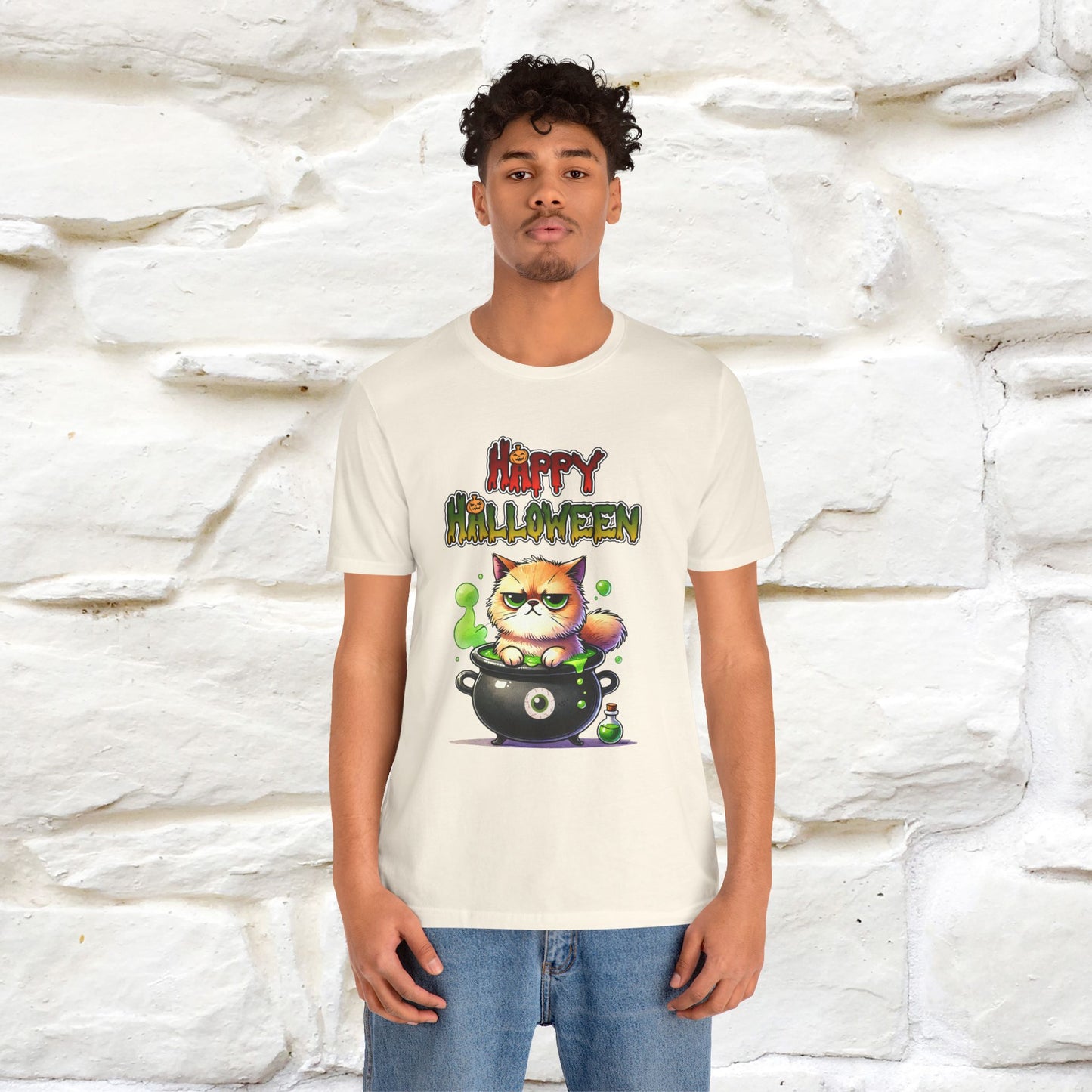 "Angry Cat Happy Halloween" Cat  T-shirt |Nunu&Miao Studio - Nunu&Miao Studio