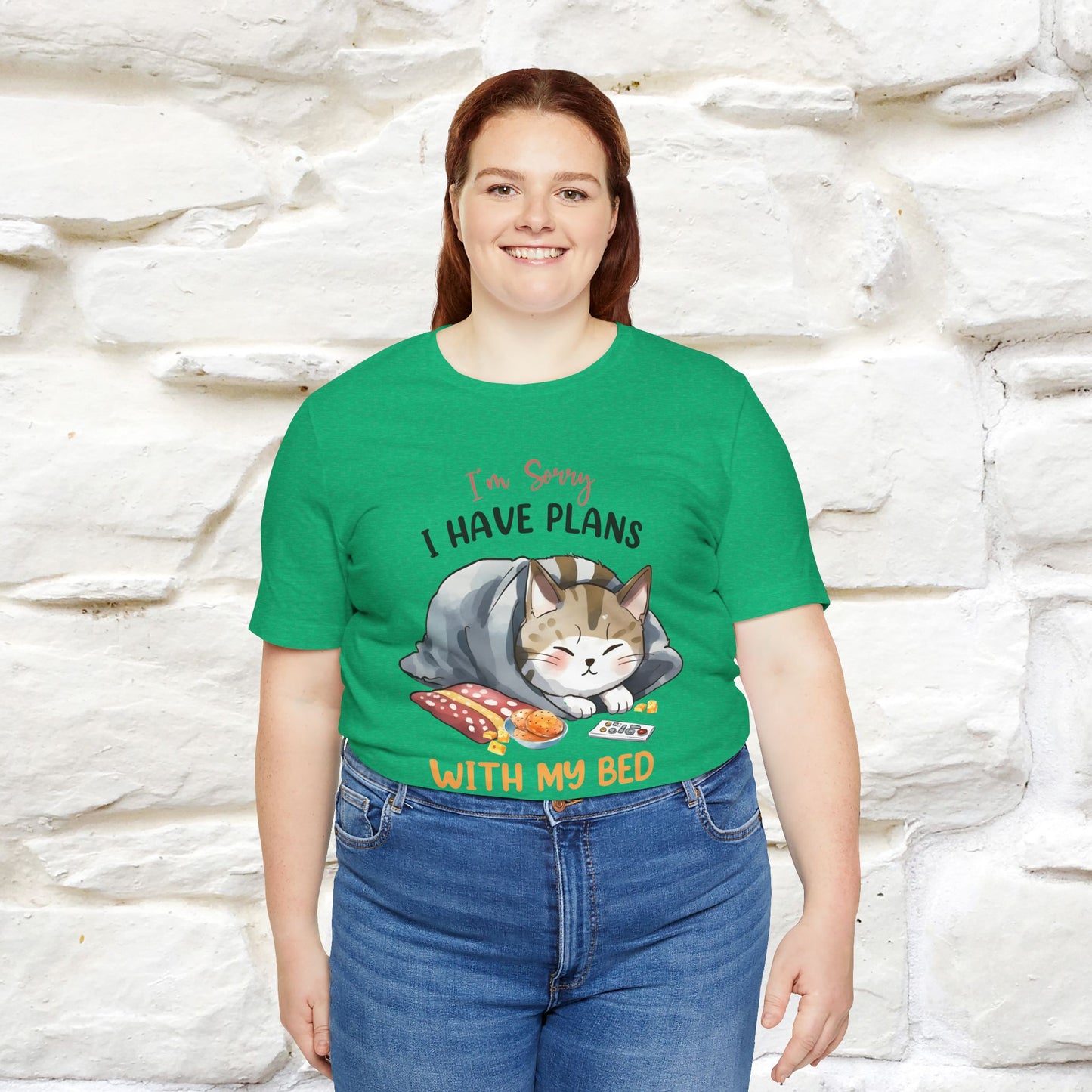 "I Am Sorry I Have Plans With My Bed" Funny Cat T-Shirt for Men & Women | 100% Cotton* 🐾