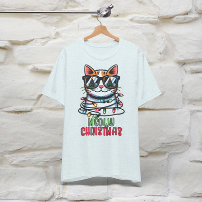 Meowy Christmas T-Shirt | Festive Cat Christmas Shirt for Men & Women | 100% Cotton