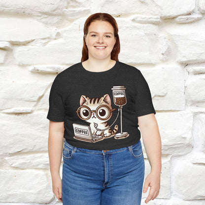 "Coffee Runs Through My Veins" Cat T-shirt for Men & Women | 100% Cotton* | Cat Lover Tee