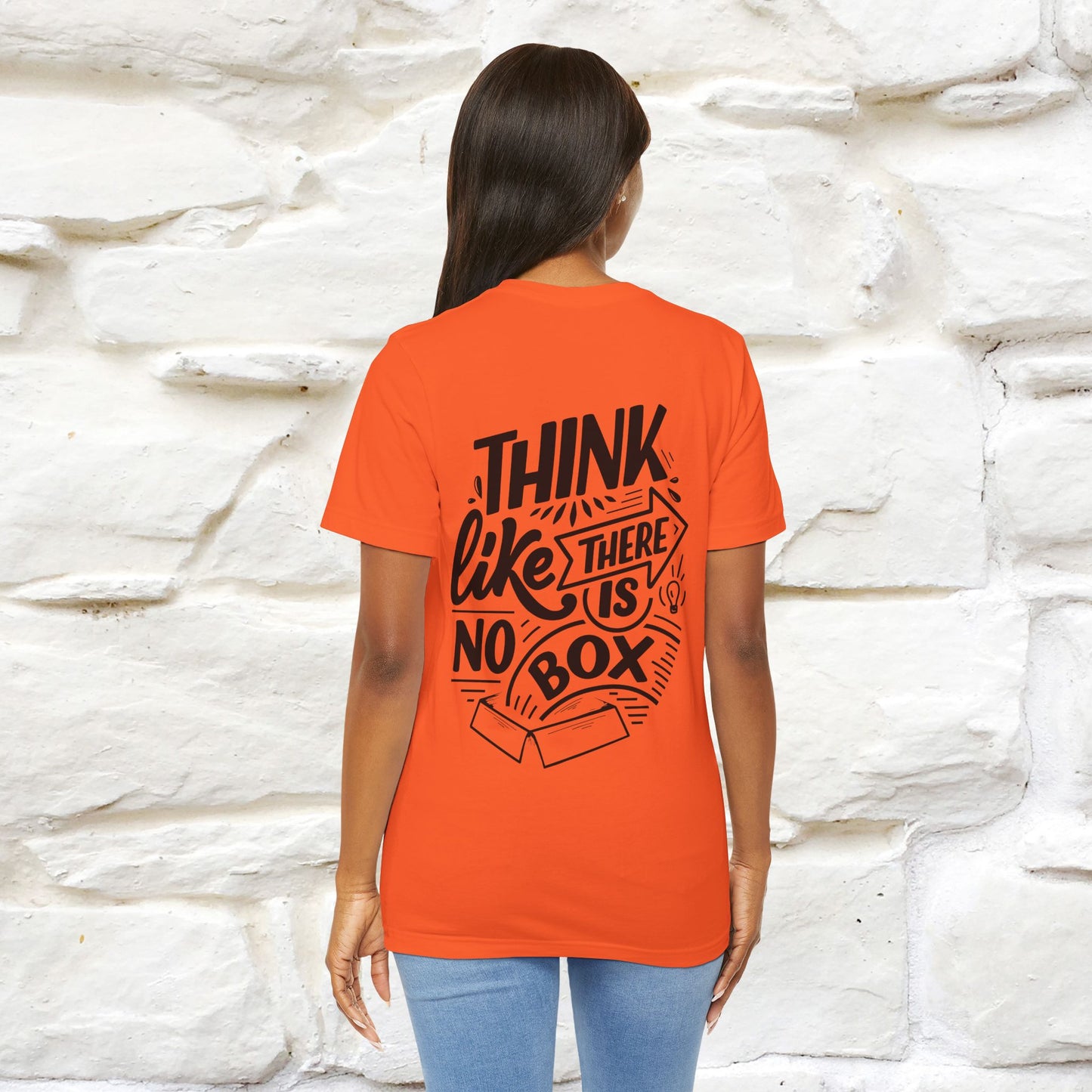 "Think Like There Is No Box" Cat T-Shirt| Front & Back Design | Nunu&Miao Studio
