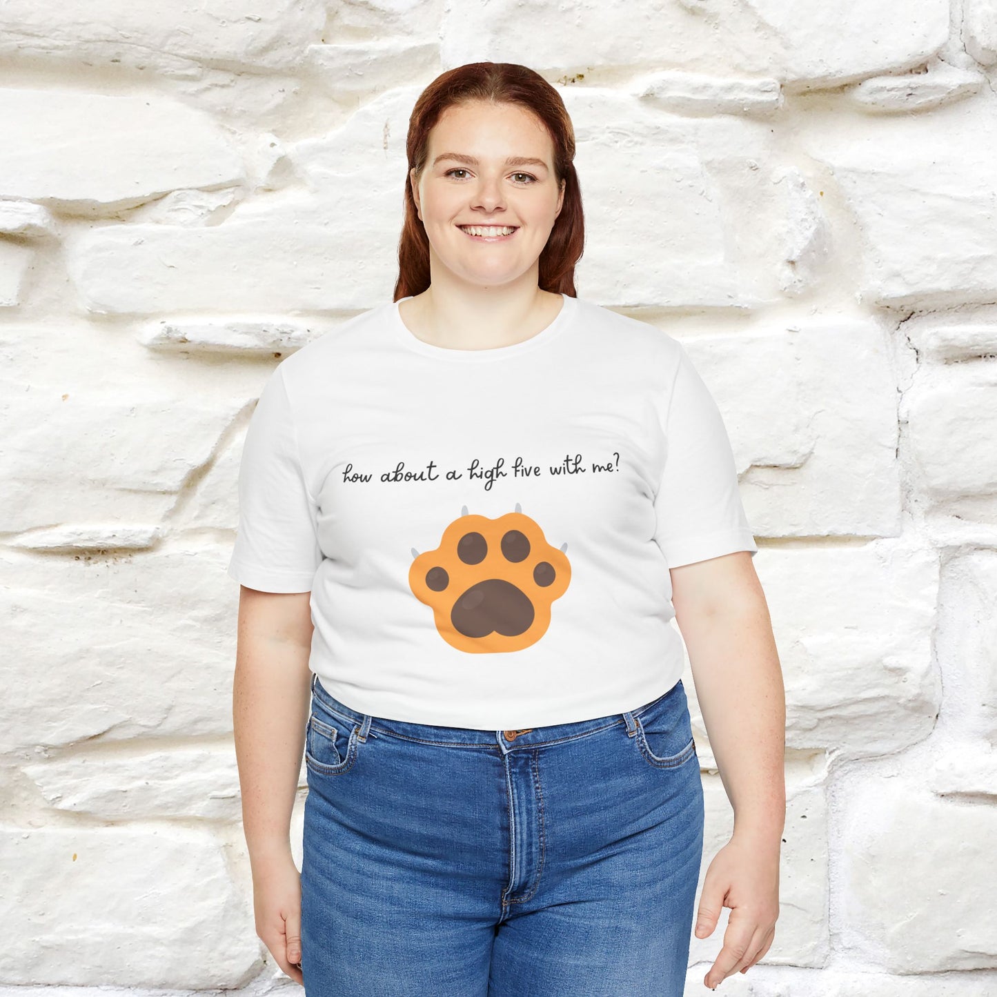 "How About A High Five With Me?" Cat T-shirt for Men & Women | 100% Cotton*