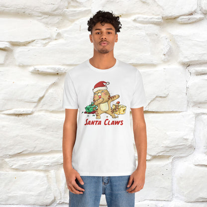 “Funny Santa Claws T-Shirt | Festive Cat Christmas Shirt for Men & Women | 100% Cotton*”