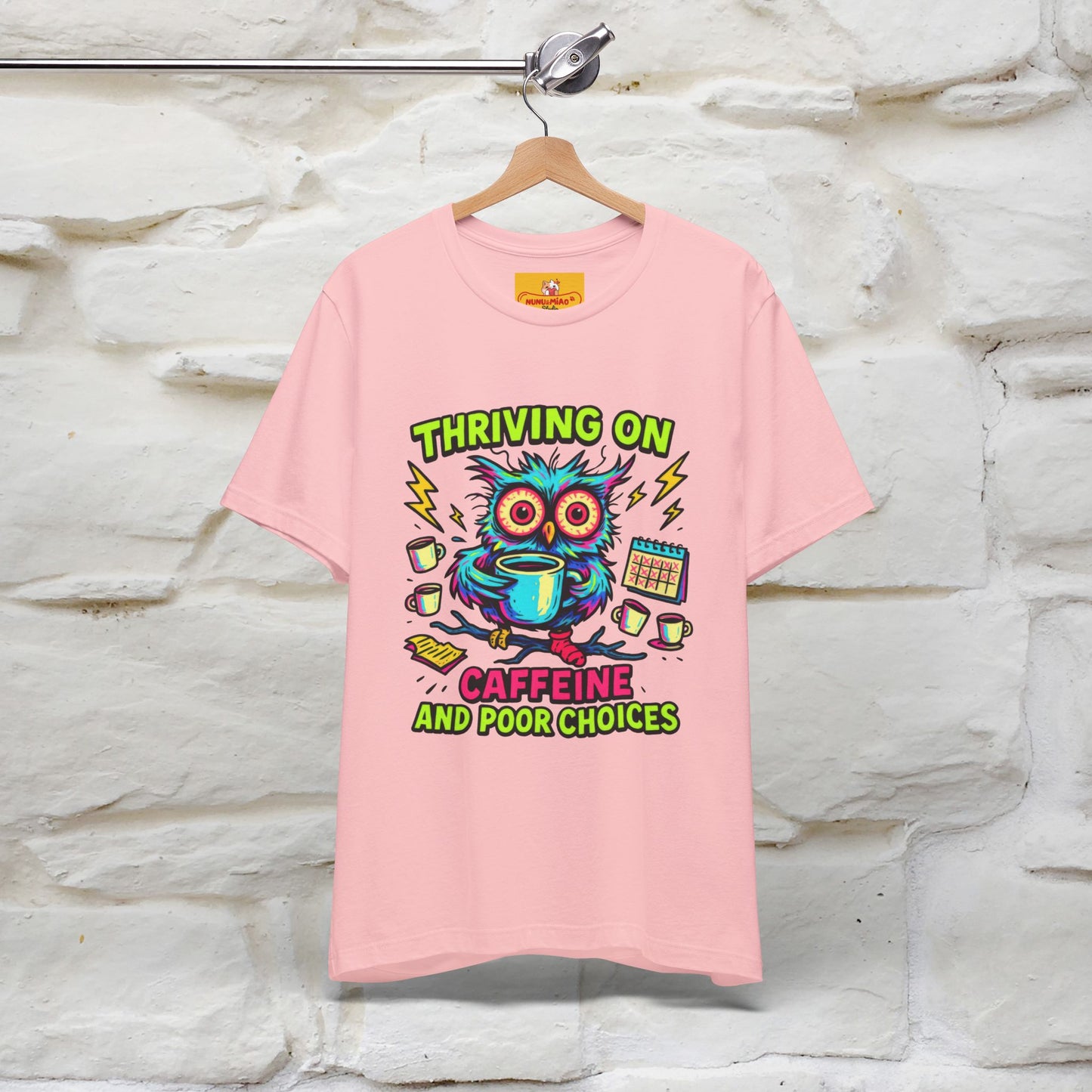 ''Thriving On Caffeine And Poor Choices''|  Sarcastic Cat T-Shirt | Nunu&Miao Studio