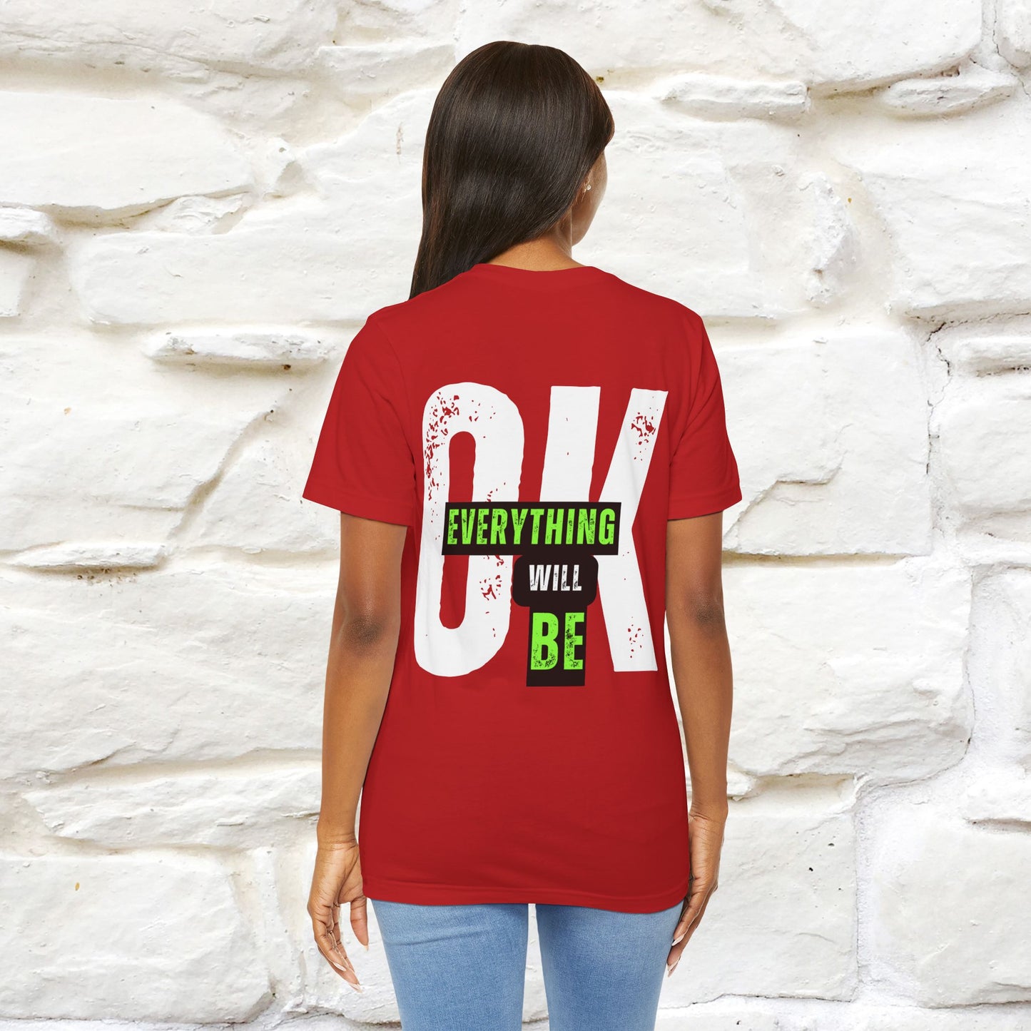 ''Everything Will Be Ok '' Cat T-Shirt Front and Back Design | Nunu&Miao Studio