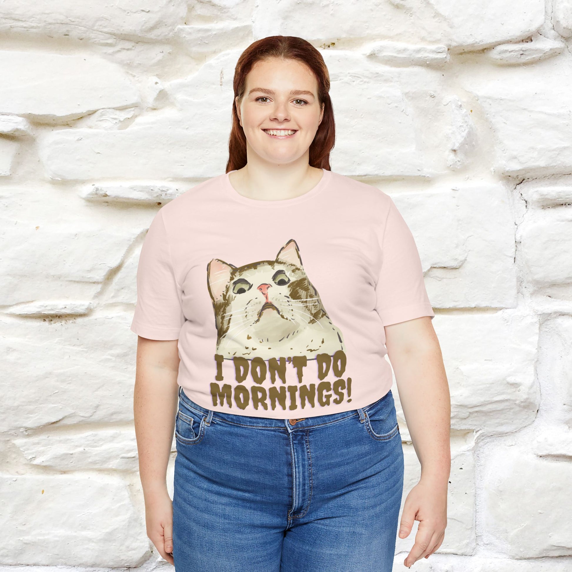''I Don't Do Mornings''  Cat T-shirt | Cat T-Shirt | Nunu&Miao Studio - Nunu&Miao Studio
