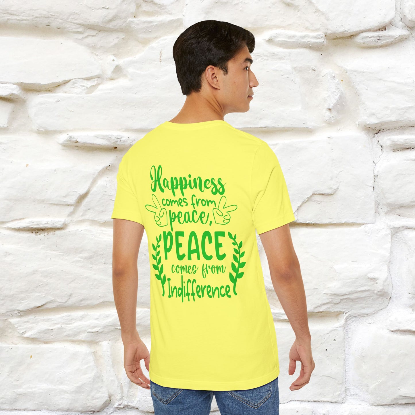 "Happiness Comes From Peace, Peace Comes From Indifference" Cat T-Shirt| Front & Back Design | Nunu&Miao Studio
