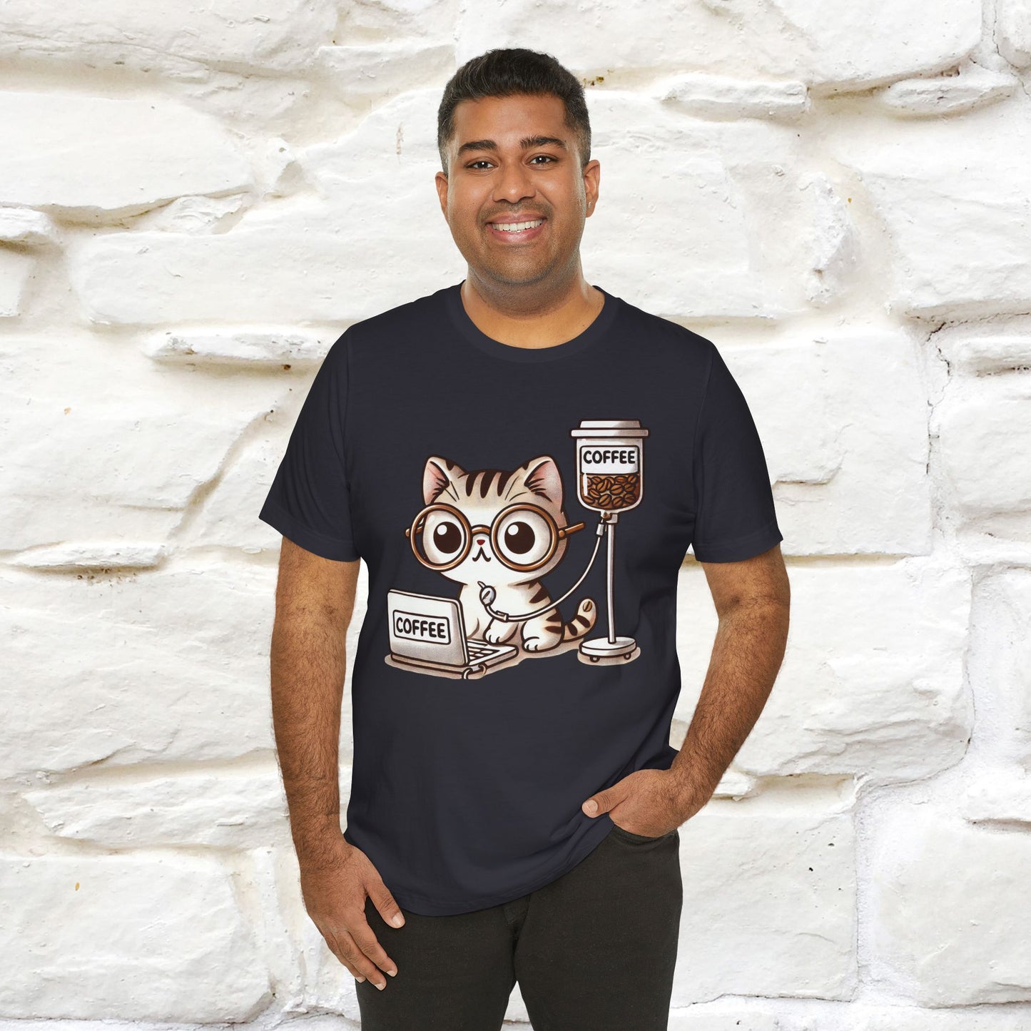 "Coffee Runs Through My Veins" Cat T-shirt for Men & Women | 100% Cotton* | Cat Lover Tee