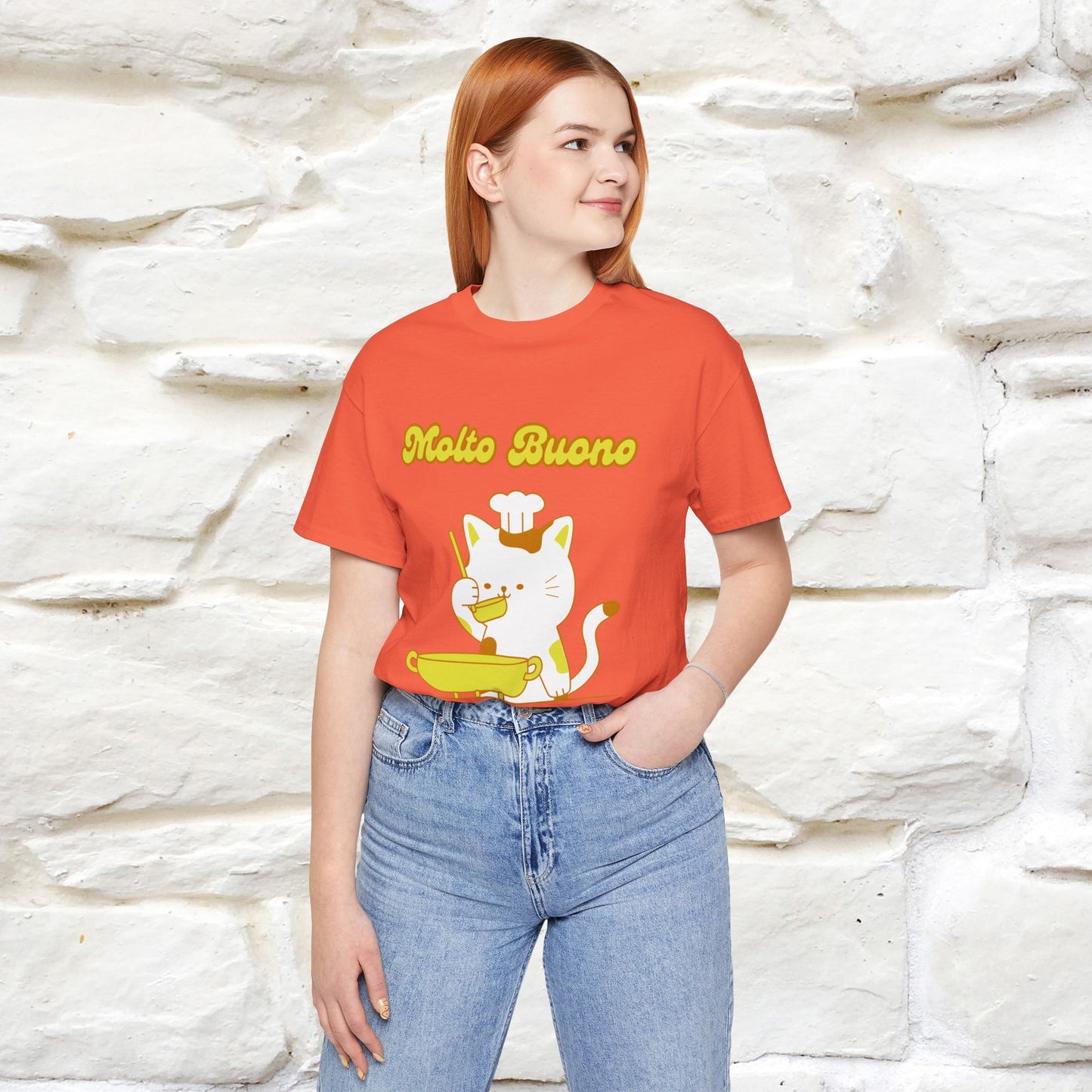 “Molto Buono Cat T-Shirt | Italian-Inspired Cat Shirt for Men & Women | 100% Cotton”