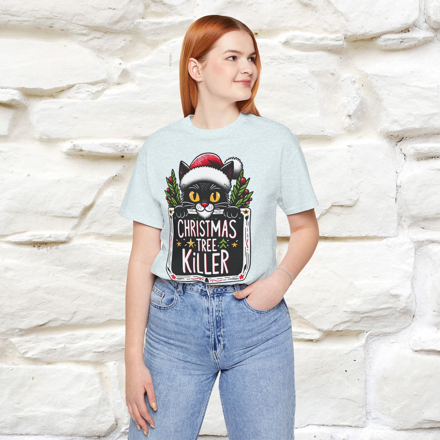 Christmas Tree Killer | Festive Cat Christmas Shirt for Men & Women | 100% Cotton*