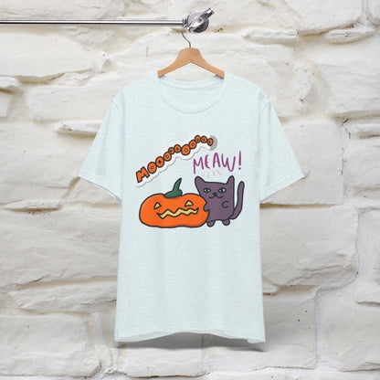 ''Mooooo Meaw'' Halloween Unisex Cat T-shirt 100% Cotton*