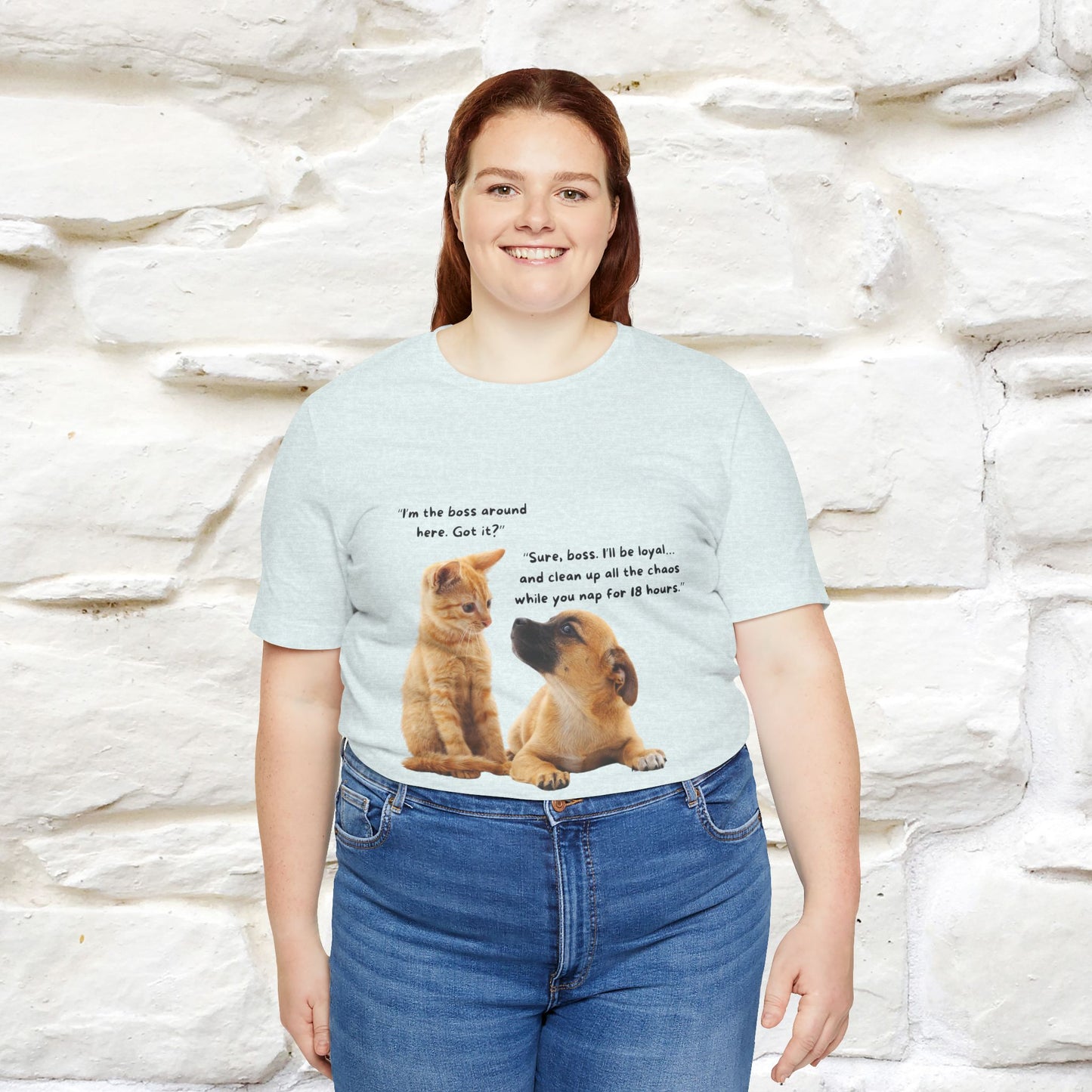 ''I am The Boss Here'' Funny Cat T-shirt for Men and Women  100% Cotton*