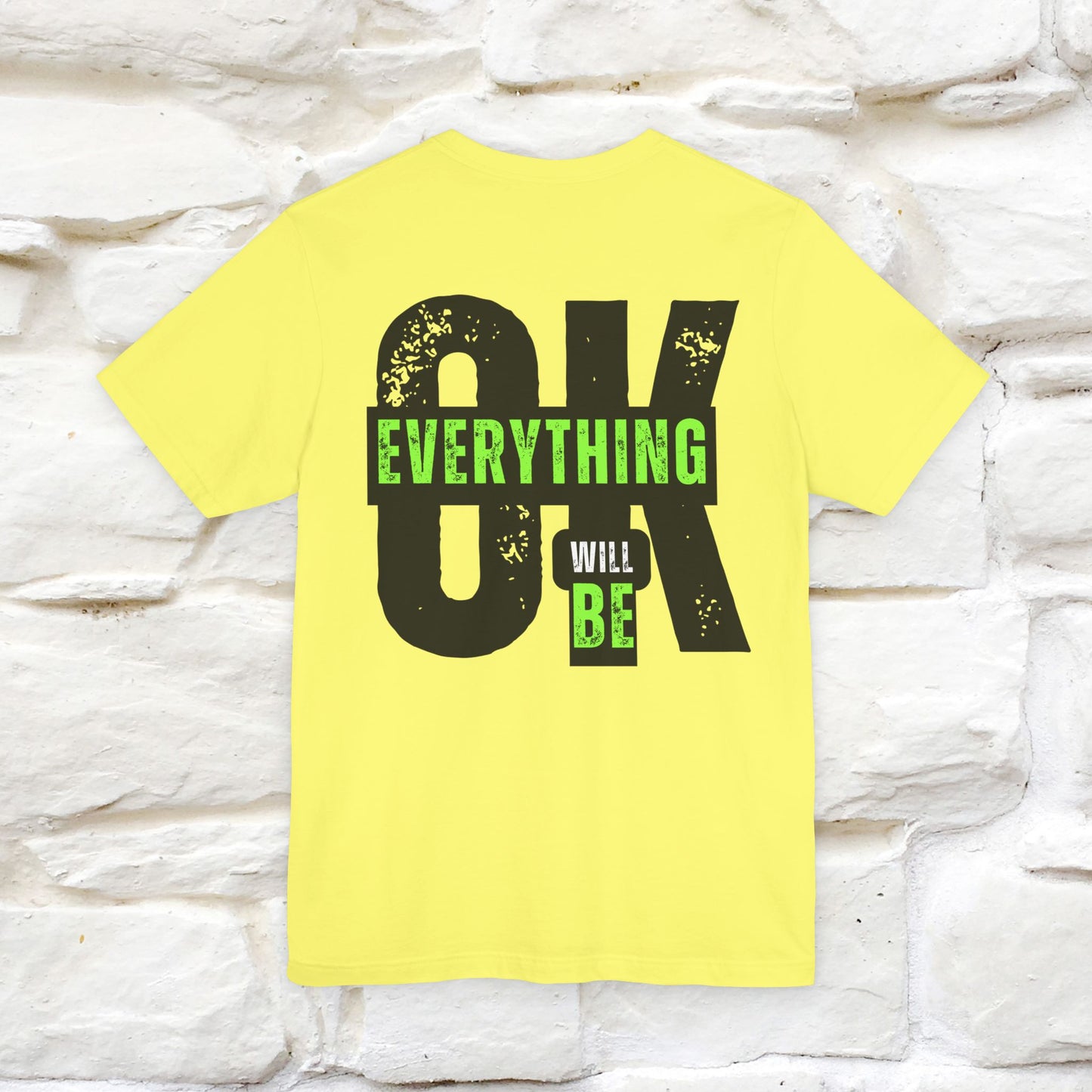 ''Everything Will Be Ok '' Cat T-Shirt Front and Back Design | Nunu&Miao Studio