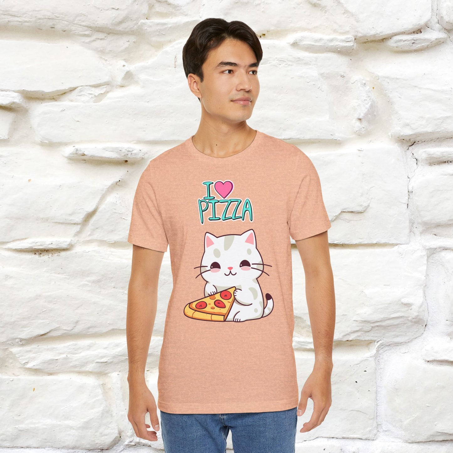 "I Love Pizza" Cat T-shirt for Men & Women | 100% Cotton*