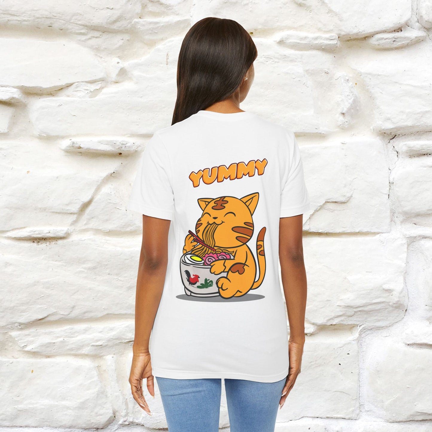 "Yummy" Cat T-shirt for Men & Women | Front & Back Design | 100% Cotton*