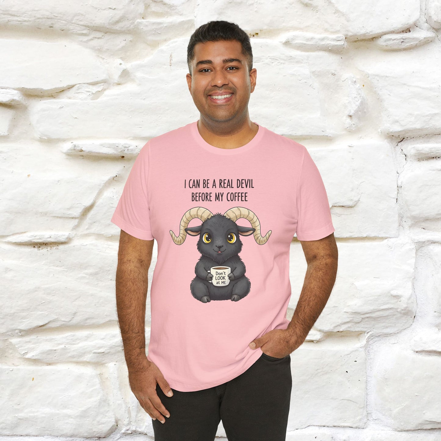 "I Can Be a Real Devil Before My Coffe" Funny T-shirt |Nunu&Miao Studio