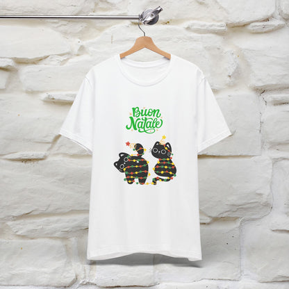 "Buon Natale" Cat T-shirt for Men & Women | 100% Cotton* | Festive Cat Lover Tee