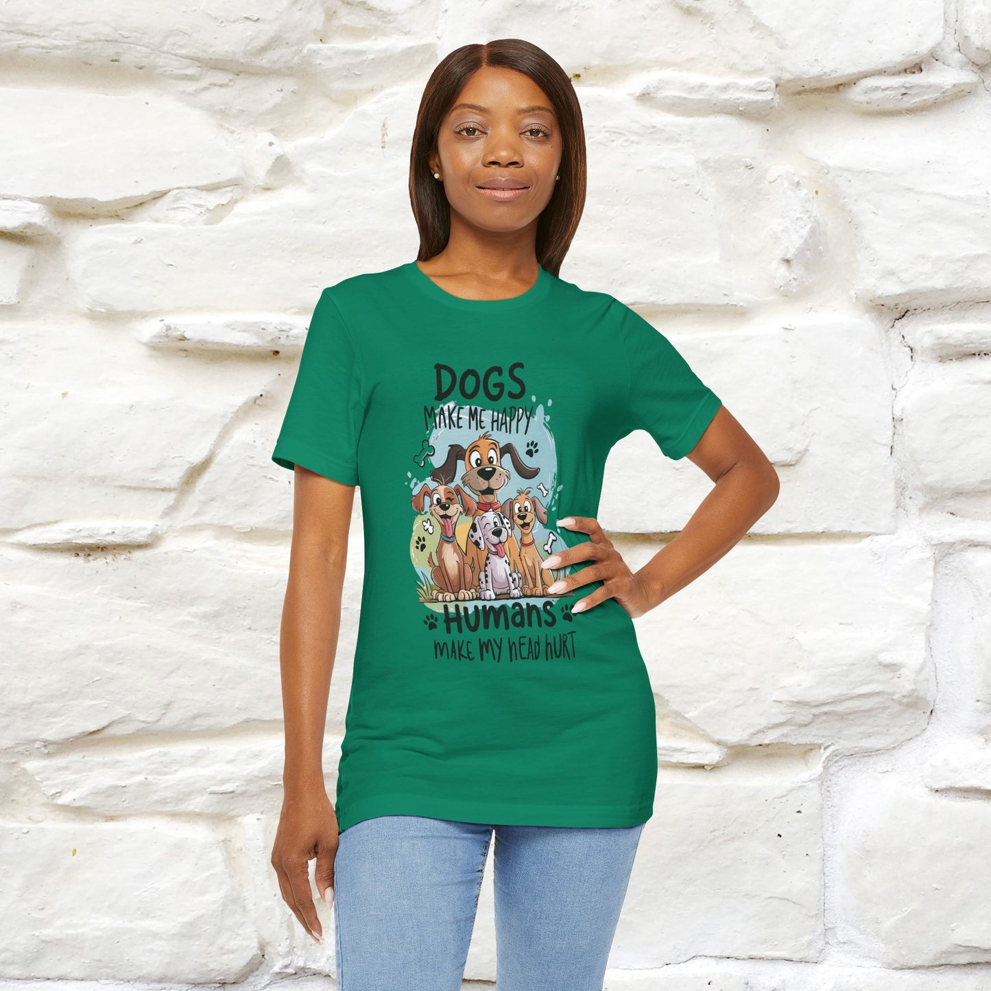 " Dogs Make Me Happy ..."  T-shirt |Nunu&Miao Studio
