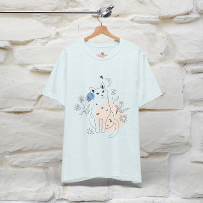 "Night Garden Cat T-Shirt for Men & Women | 100% Cotton* | Enchanting Cat Lover Tee 🐾"