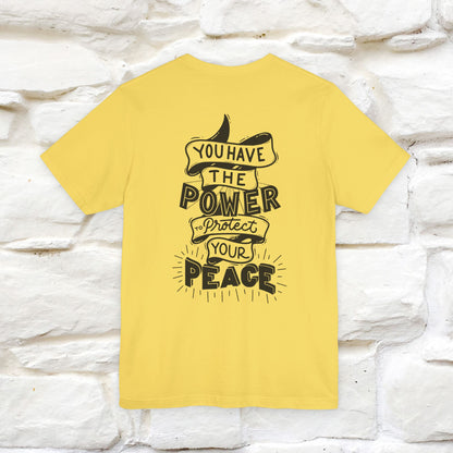 "You Have the Power to Protect Your Peace" Cat T-Shirt| Front & Back Design | Nunu&Miao Studio