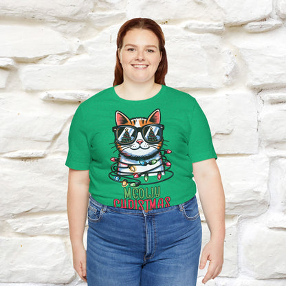 Meowy Christmas T-Shirt | Festive Cat Christmas Shirt for Men & Women | 100% Cotton